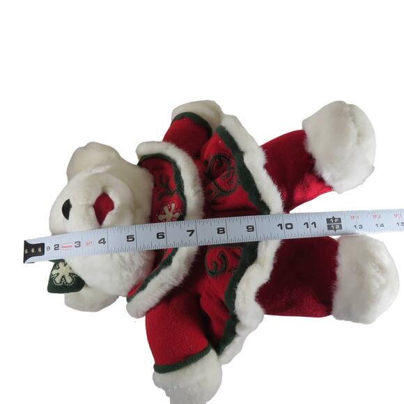 Dan Dee 2004 Christmas Teddy Bear Plush 10" Collector's Choice Red Green Dress - Picture 2 of 14